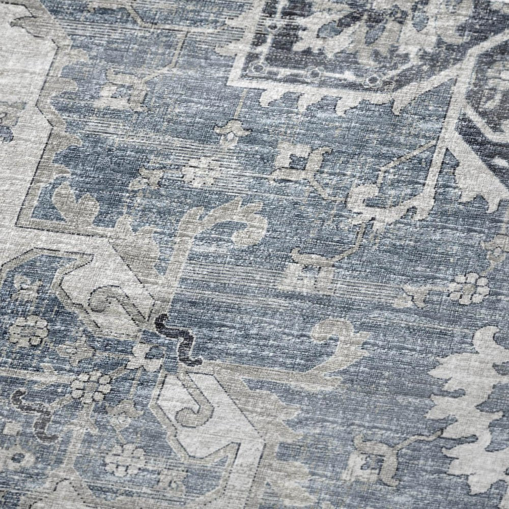 50" X 70" Blue And Ivory Floral Polyester Woven Plush Throw Blanket