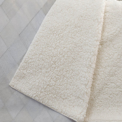 50" X 70" Ivory And Beige Geometric Microfiber Plush Throw Blanket