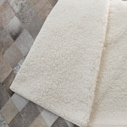 50" X 70" Gray Beige And Black Geometric Microfiber Plush Throw Blanket