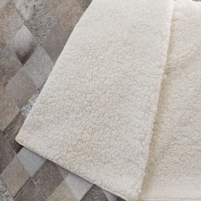 50" X 70" Gray Beige And Black Geometric Microfiber Plush Throw Blanket