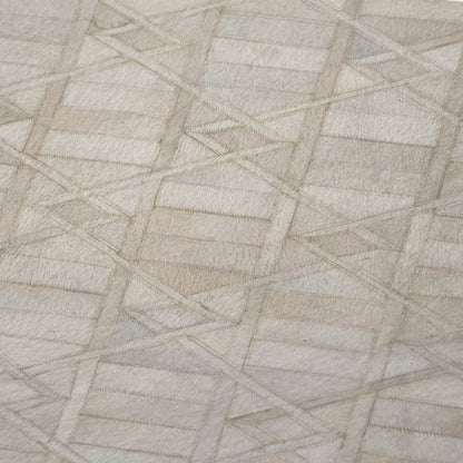 50" X 70" Ivory And Beige Geometric Microfiber Plush Throw Blanket