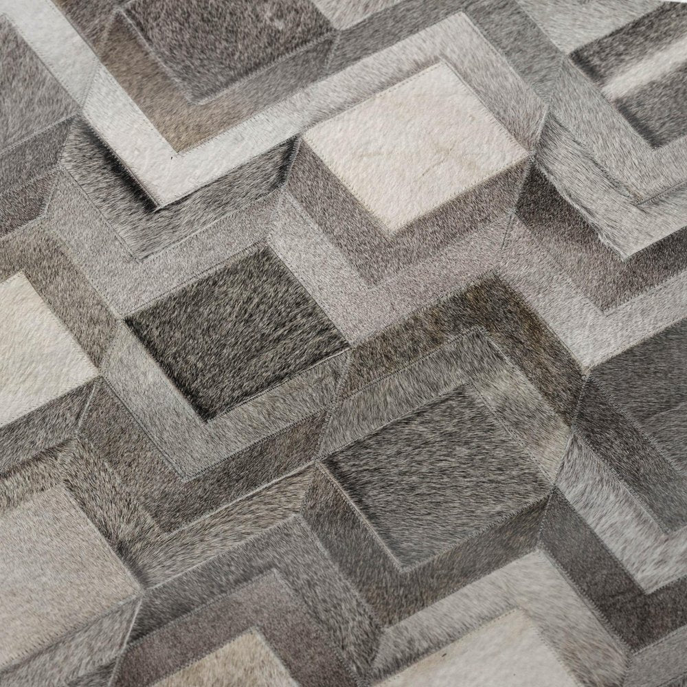 50" X 70" Gray And Ivory Geometric Polyester Woven Plush Throw Blanket