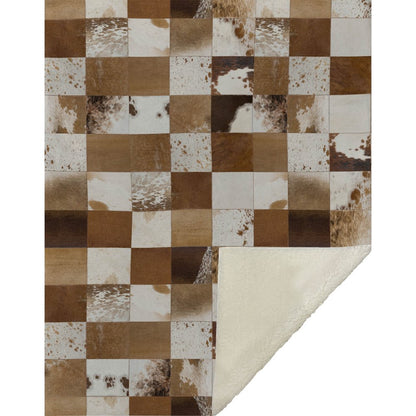 50" X 70" Brown And Ivory Animal Print Microfiber Plush Throw Blanket