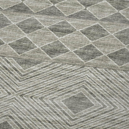 50" X 70" Taupe And Ivory Geometric Polyester Woven Plush Throw Blanket