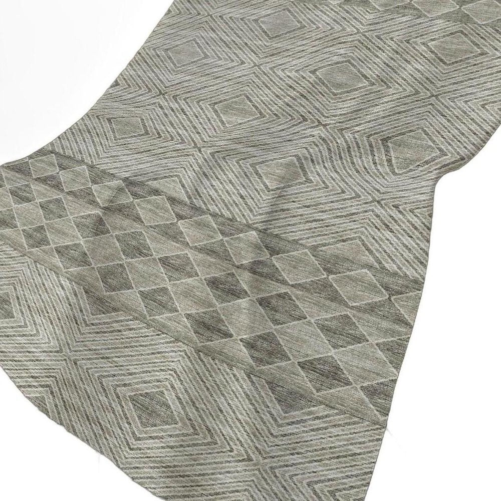 50" X 70" Taupe And Ivory Geometric Polyester Woven Plush Throw Blanket