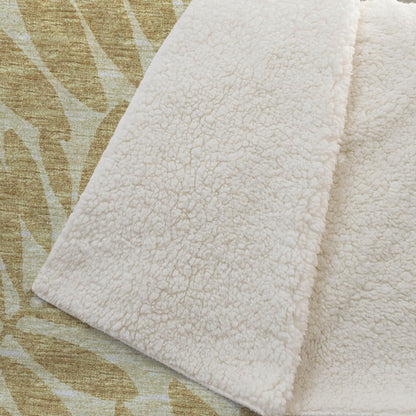50" X 70" Gold And Beige Floral Polyester Woven Plush Throw Blanket