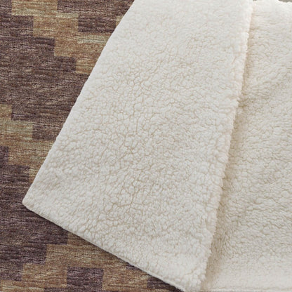 50" X 70" Rust And Gold Geometric Polyester Woven Plush Throw Blanket