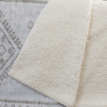 50" X 70" Taupe And Ivory Geometric Microfiber Plush Throw Blanket