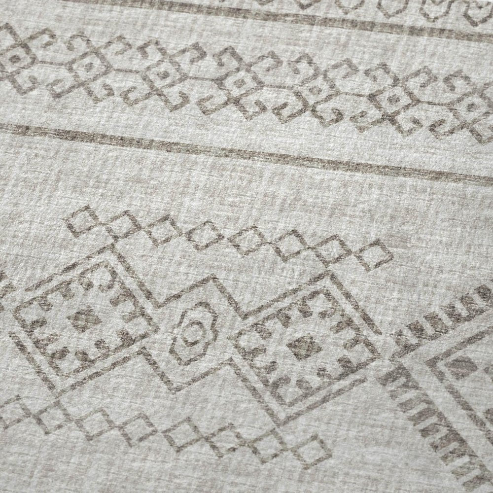 50" X 70" Taupe And Ivory Geometric Microfiber Plush Throw Blanket