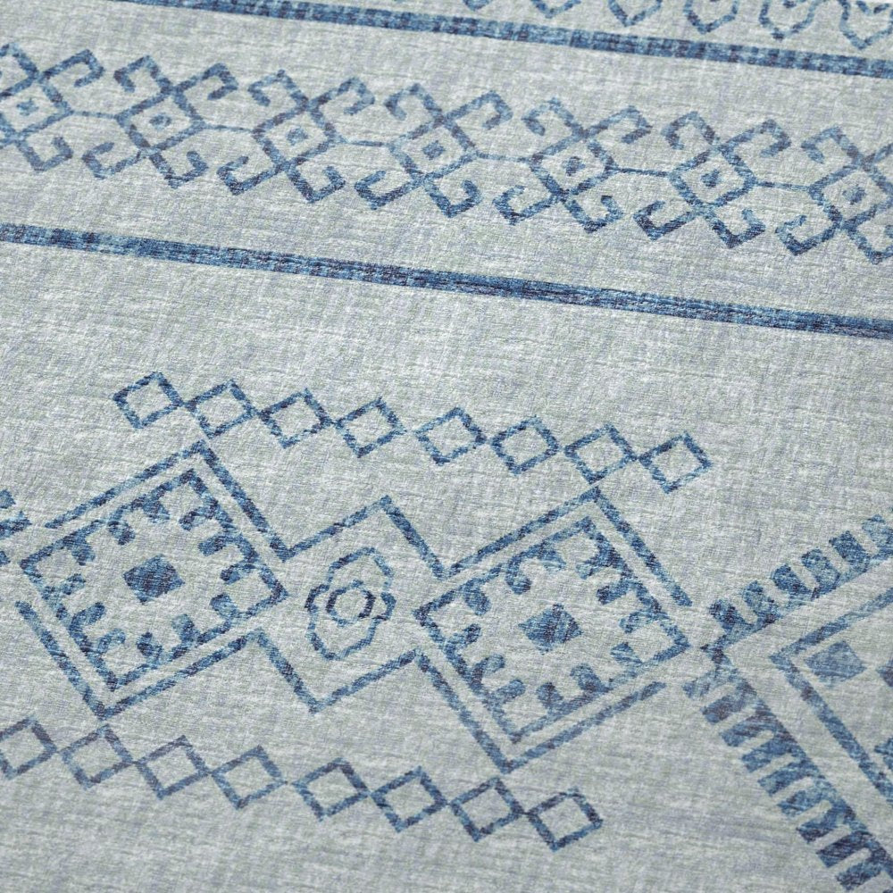 50" X 70" Blue And Light Blue Geometric Microfiber Plush Throw Blanket