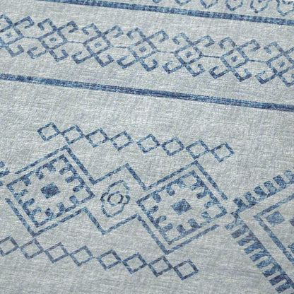 50" X 70" Blue And Light Blue Geometric Microfiber Plush Throw Blanket