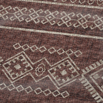 50" X 70" Rust And Ivory Geometric Microfiber Plush Throw Blanket