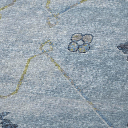 50" X 70" Blue And Light Blue Floral Polyester Woven Plush Throw Blanket