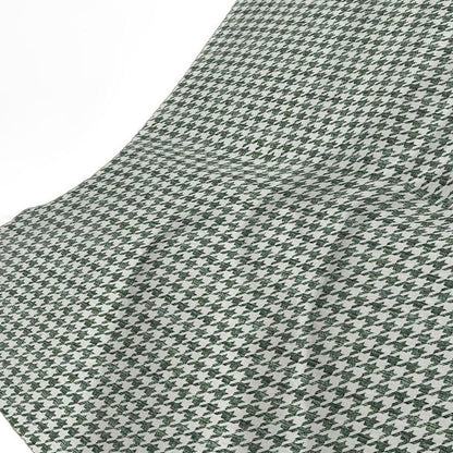 50" X 70" Green And White Houndstooth Polyester Woven Plush Throw Blanket