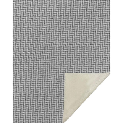 50" X 70" Gray And Light Gray Houndstooth Microfiber Plush Throw Blanket