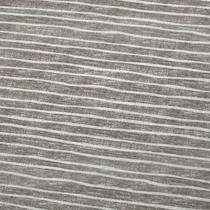 50" X 70" Taupe And Ivory Striped Microfiber Plush Throw Blanket