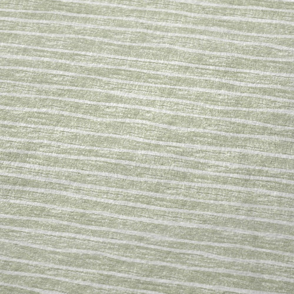 50" X 70" Mint Green And Ivory Striped Microfiber Plush Throw Blanket