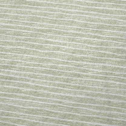 50" X 70" Mint Green And Ivory Striped Microfiber Plush Throw Blanket