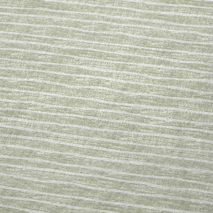 50" X 70" Mint Green And Ivory Striped Microfiber Plush Throw Blanket