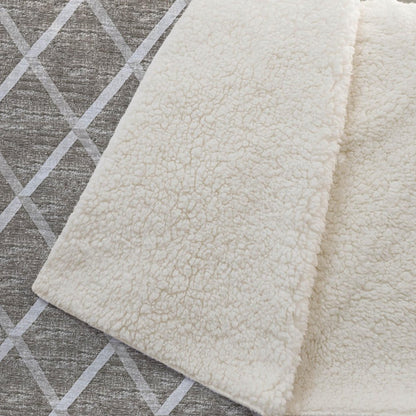 50" X 70" Taupe And Beige Geometric Microfiber Plush Throw Blanket