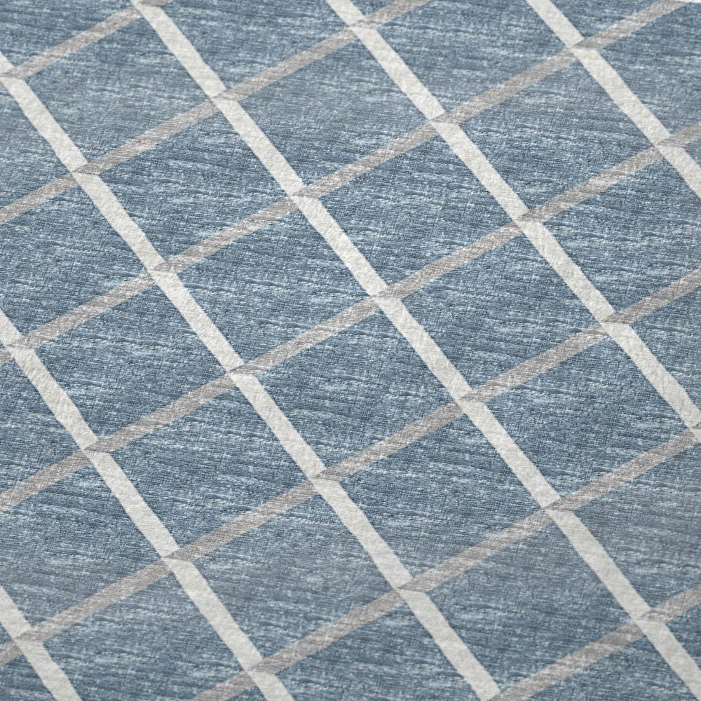 50" X 70" Sky Blue And Ivory Geometric Microfiber Plush Throw Blanket