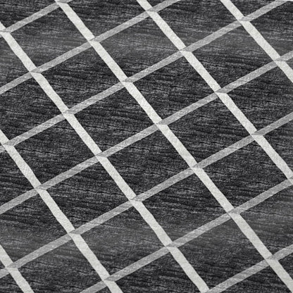 50" X 70" Black And Ivory Geometric Microfiber Plush Throw Blanket