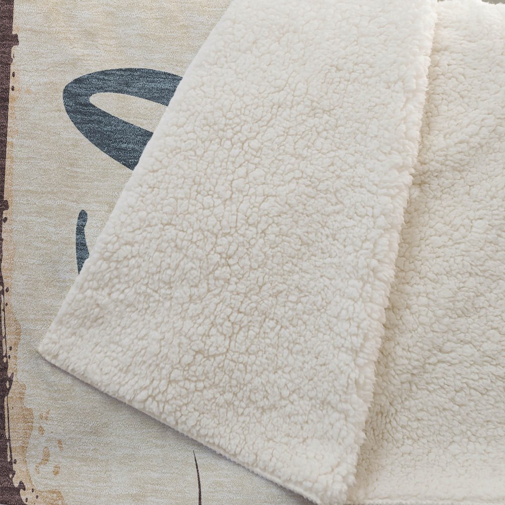 50" X 70" Beige Blue And Red Lobster Plush Throw Blanket
