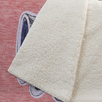 50" X 70" Blue Orange And Red Color Block Microfiber Plush Throw Blanket