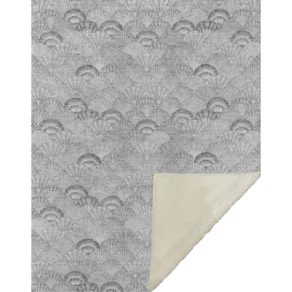 50" X 70" Gray And Ivory Animal Print Microfiber Plush Throw Blanket
