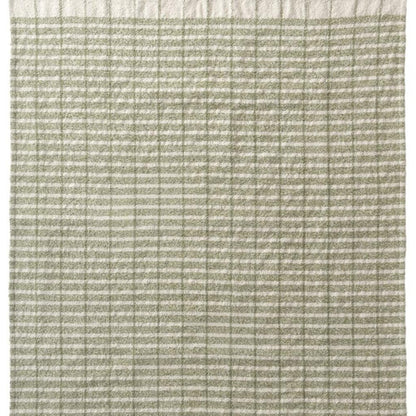 50" X 60" Green And Ivory Striped Polyester Woven Throw Blanket