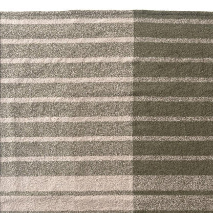 50" X 60" Gray And Green Striped Polyester Woven Throw Blanket