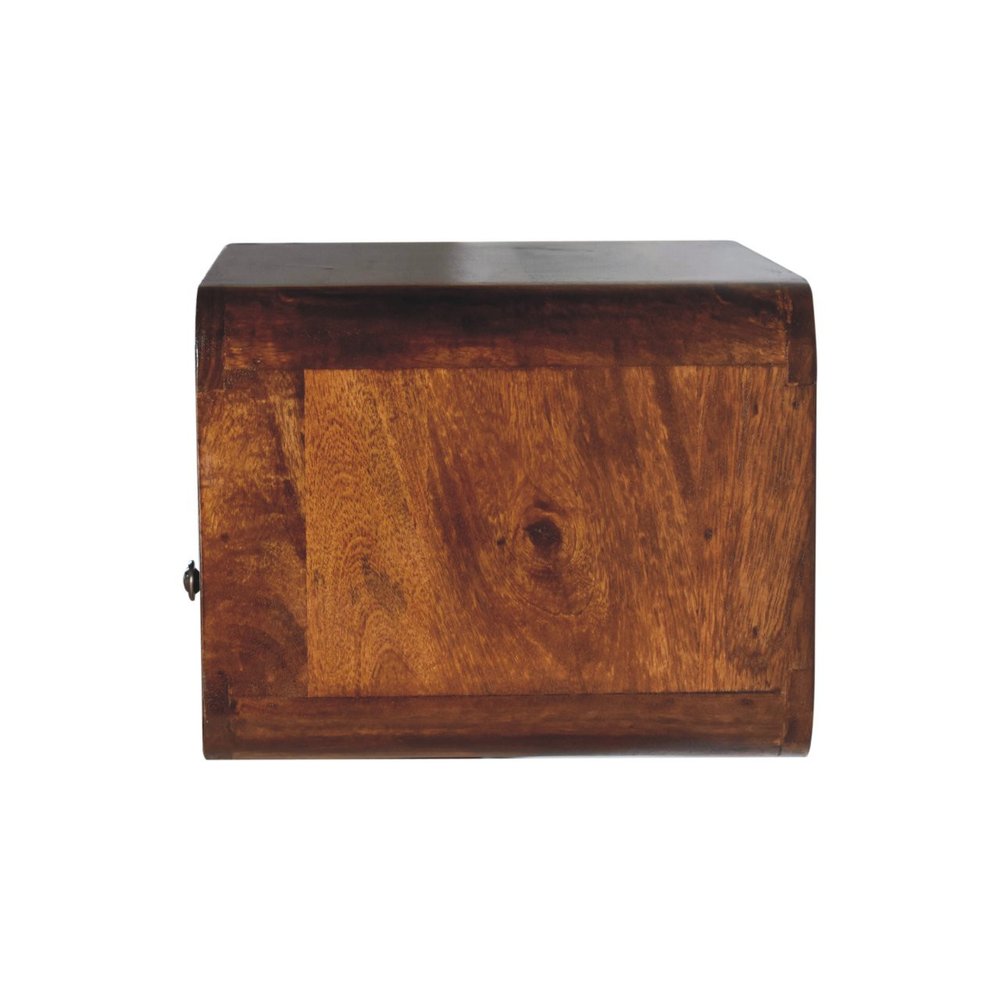 18" Brown Solid Wood One Drawer Floating Nightstand
