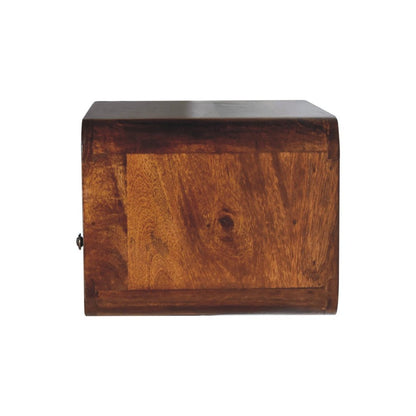 18" Brown Solid Wood One Drawer Floating Nightstand