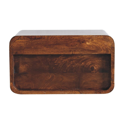 18" Brown Solid Wood One Drawer Floating Nightstand