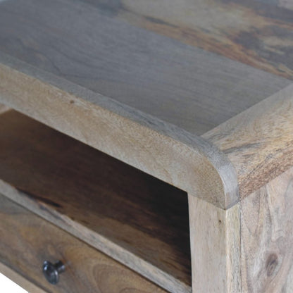 18" Brown Solid Wood One Drawer Floating Nightstand