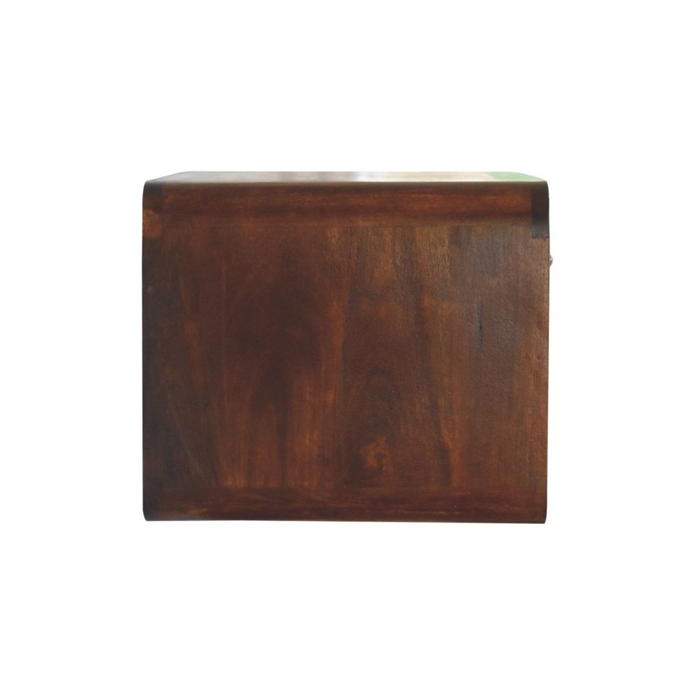 22" Brown Solid Wood One Drawer Floating Nightstand