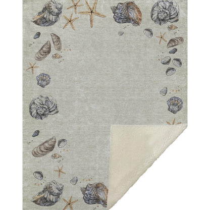 50" X 70" Beige Chocolate And Ivory Animal Print Polyester Woven Plush Throw Blanket