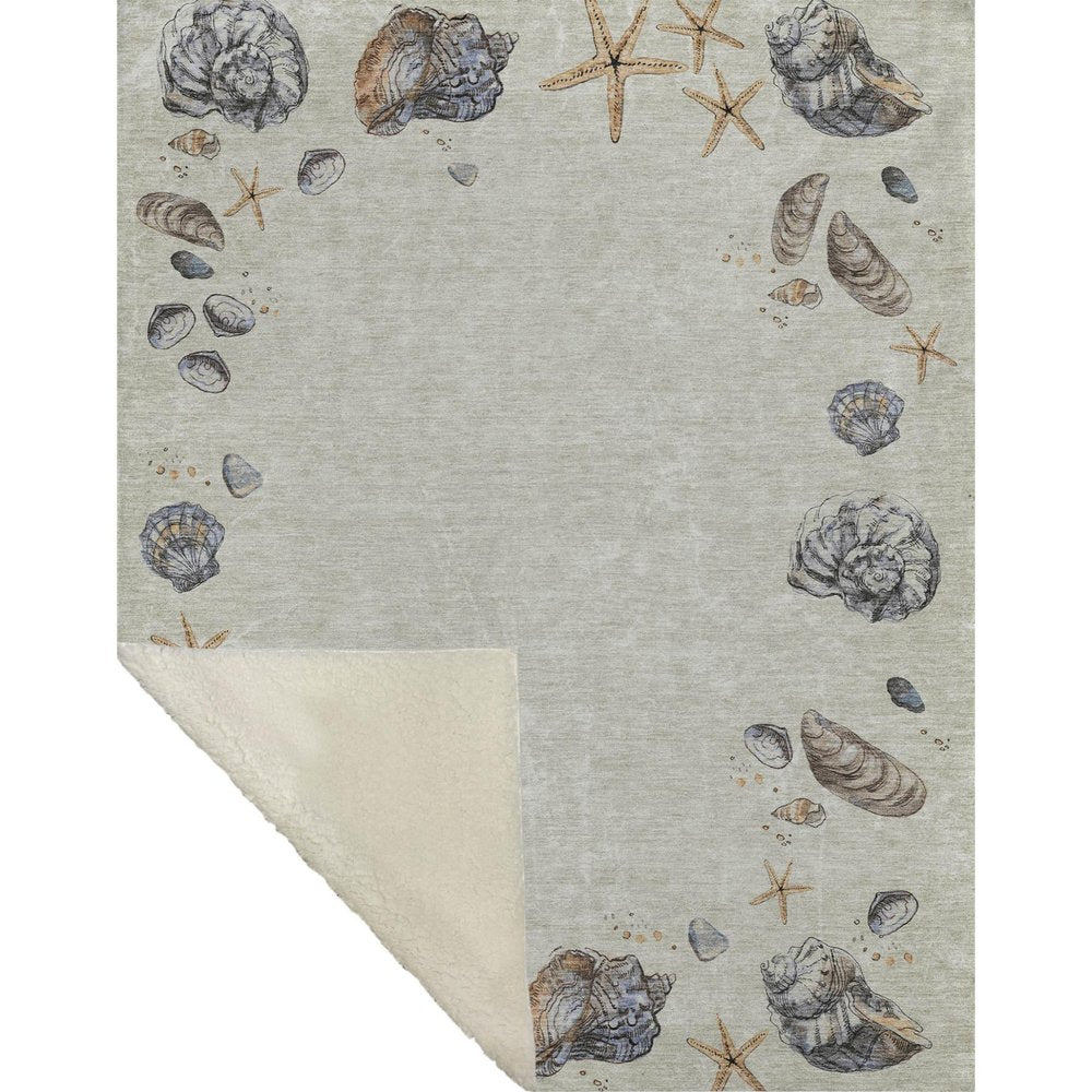 50" X 70" Beige Chocolate And Ivory Animal Print Polyester Woven Plush Throw Blanket