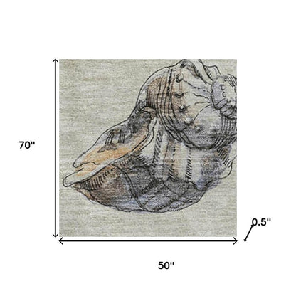 50" X 70" Beige Chocolate And Ivory Animal Print Polyester Woven Plush Throw Blanket