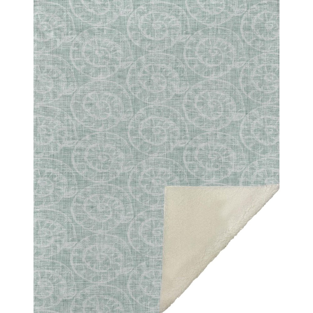 50" X 70" Green And Ivory Animal Print Microfiber Plush Throw Blanket
