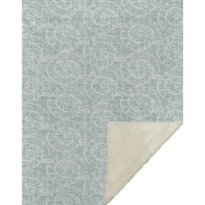 50" X 70" Green And Ivory Animal Print Microfiber Plush Throw Blanket