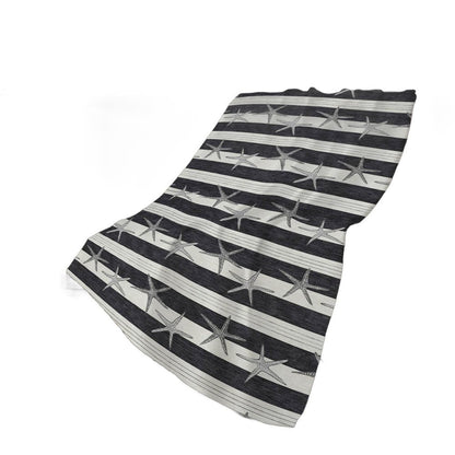 50" X 70" Midnight Ivory And Gray Animal Print Polyester Woven Plush Throw Blanket