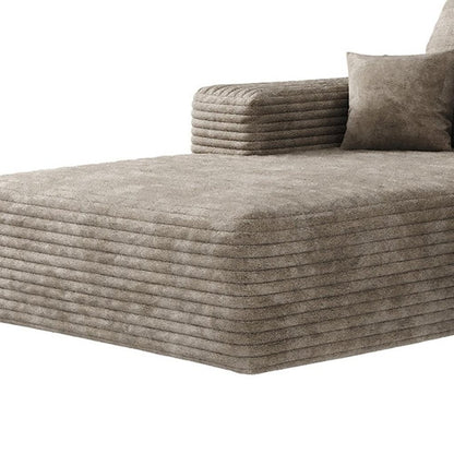 107" Camel Corduroy Modular Universal Sofa With Ottoman And Toss Pillows