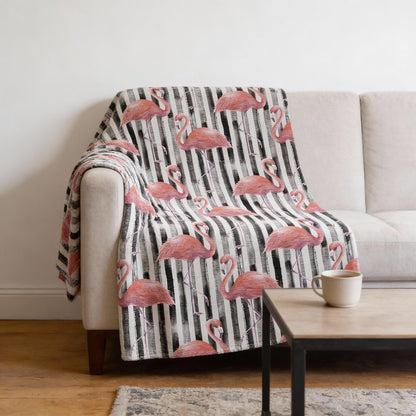 50" X 70" Pink Black And Ivory Animal Print Microfiber Plush Throw Blanket