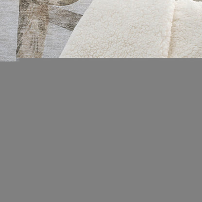 50" X 70" Taupe Green And Red Animal Print Microfiber Plush Throw Blanket