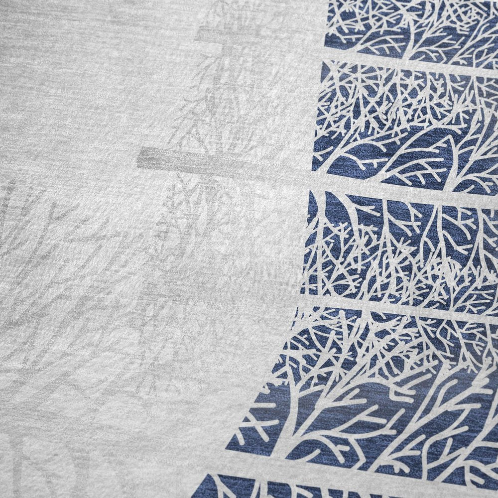 50" X 70" Blue Ivory And Red Geometric Microfiber Plush Throw Blanket