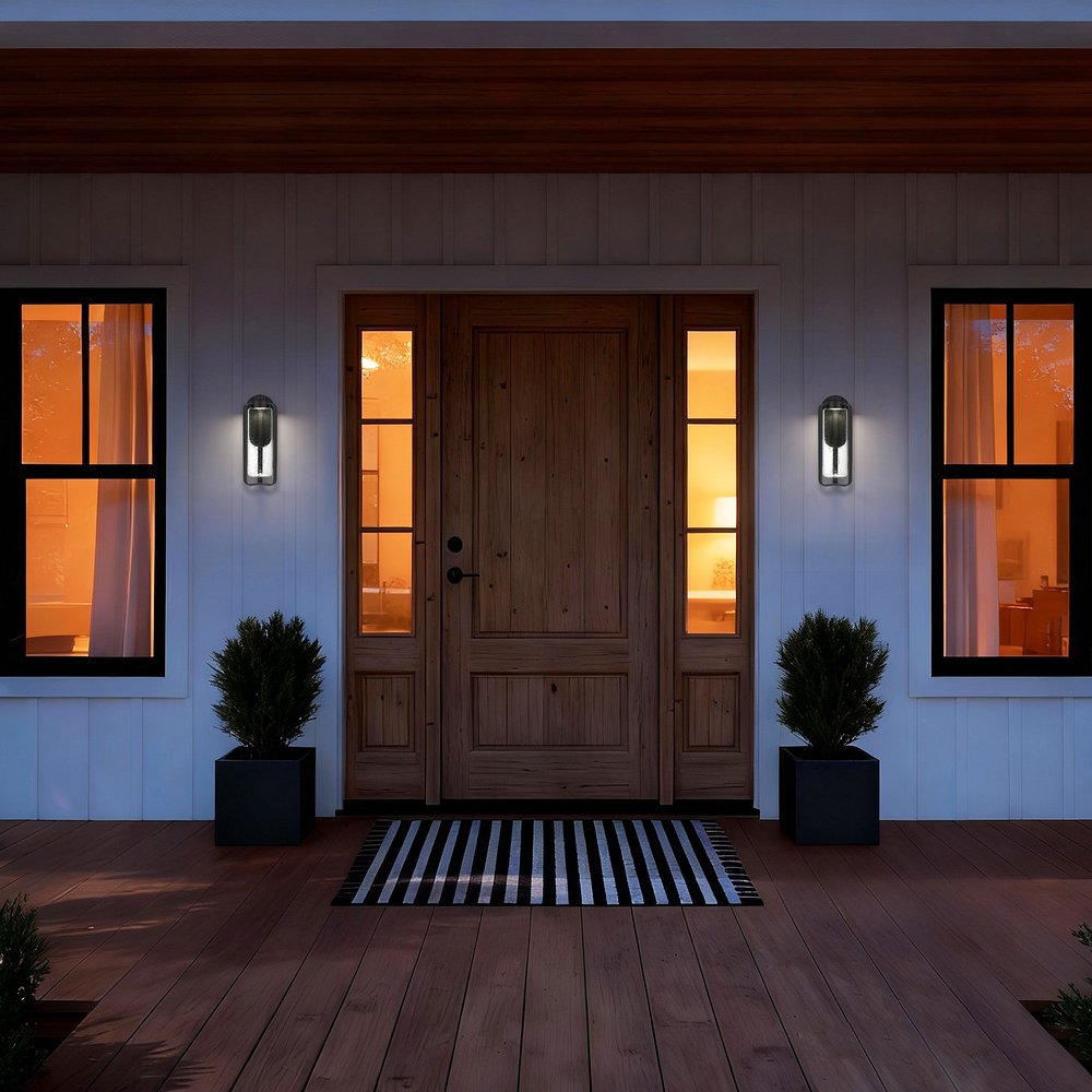 Black Seeded LED Dimmable Outdoor Hanging Light