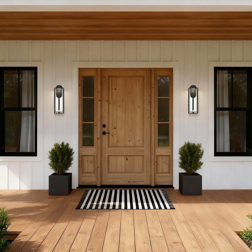 Black Seeded LED Dimmable Outdoor Hanging Light
