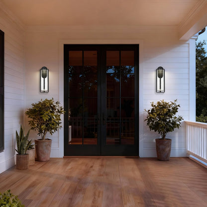 Black Seeded LED Dimmable Outdoor Hanging Light