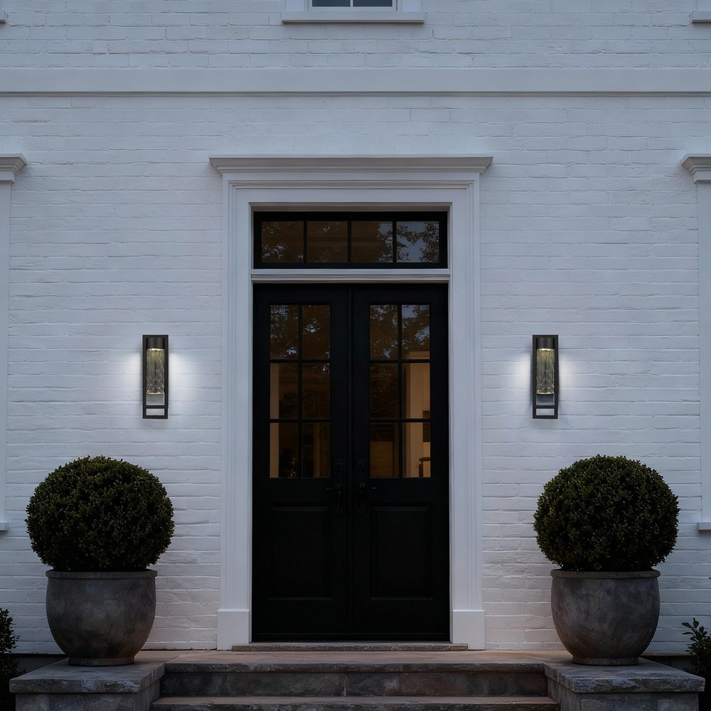 Black Seeded LED Dimmable Outdoor Hanging Light